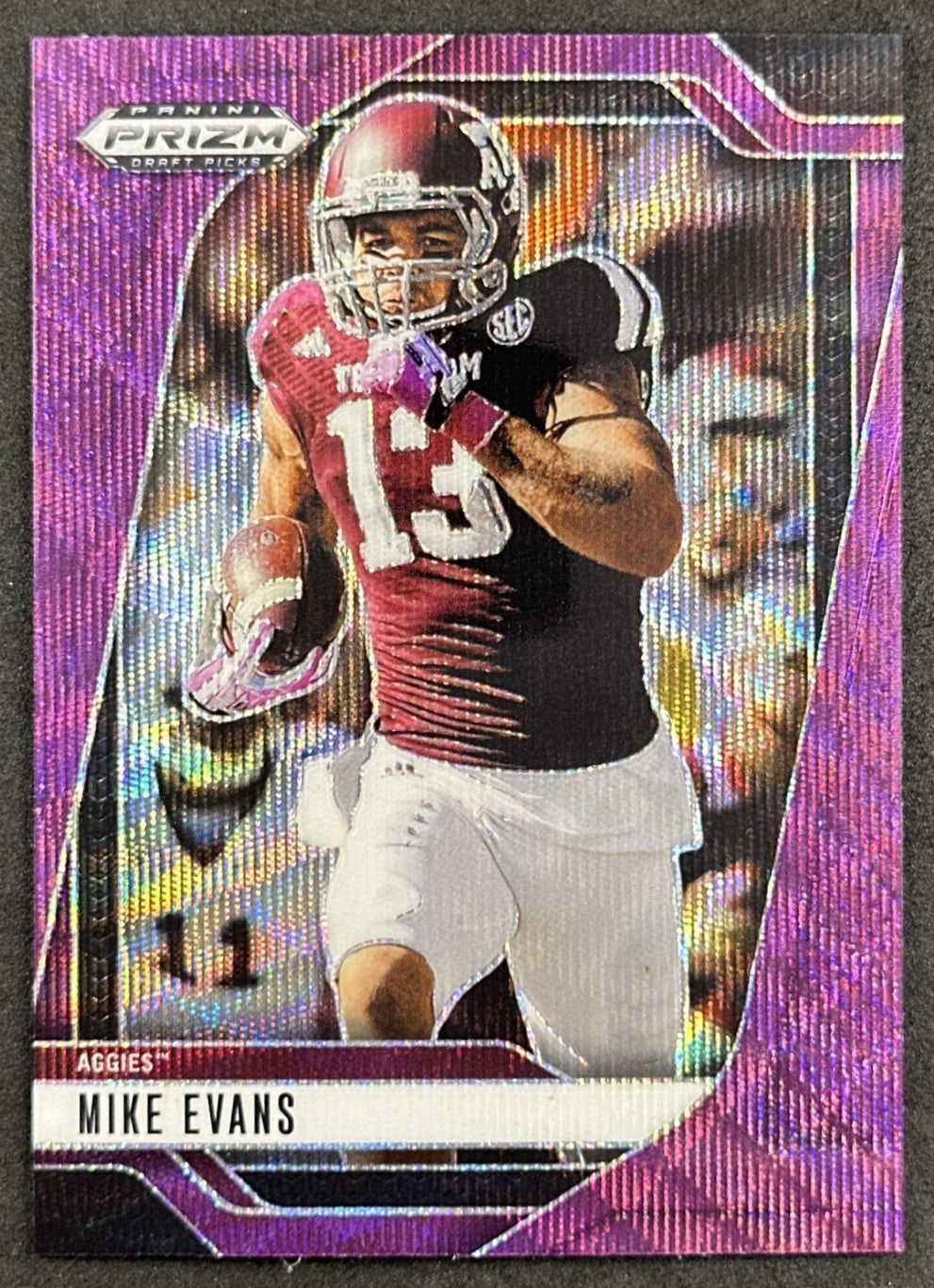 Mike Evans 2025 Panini Prizm Draft Picks Purple Wave Aggies Buccaneers