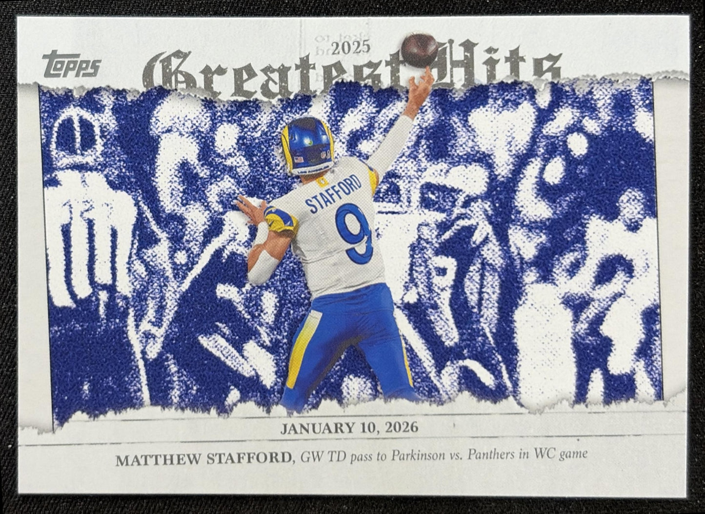 Matthew Stafford 2026 Topps 2025 Greatest Hits Rams front
