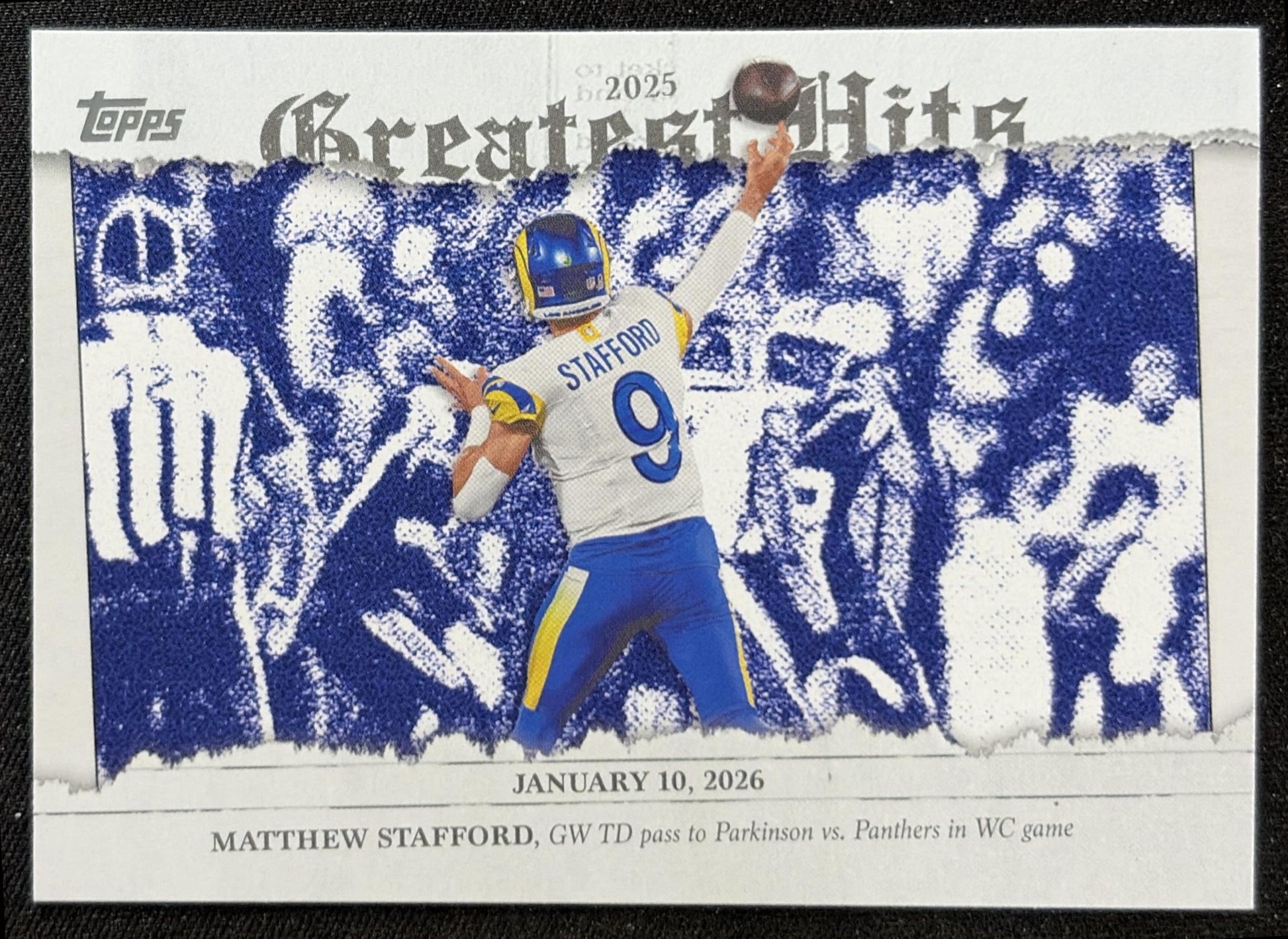 Matthew Stafford 2026 Topps 2025 Greatest Hits Rams front