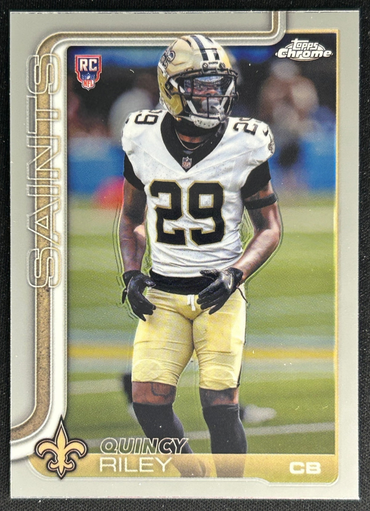Quincy Riley 2025 Topps Chrome Rookie Saints Sports Trading Cards