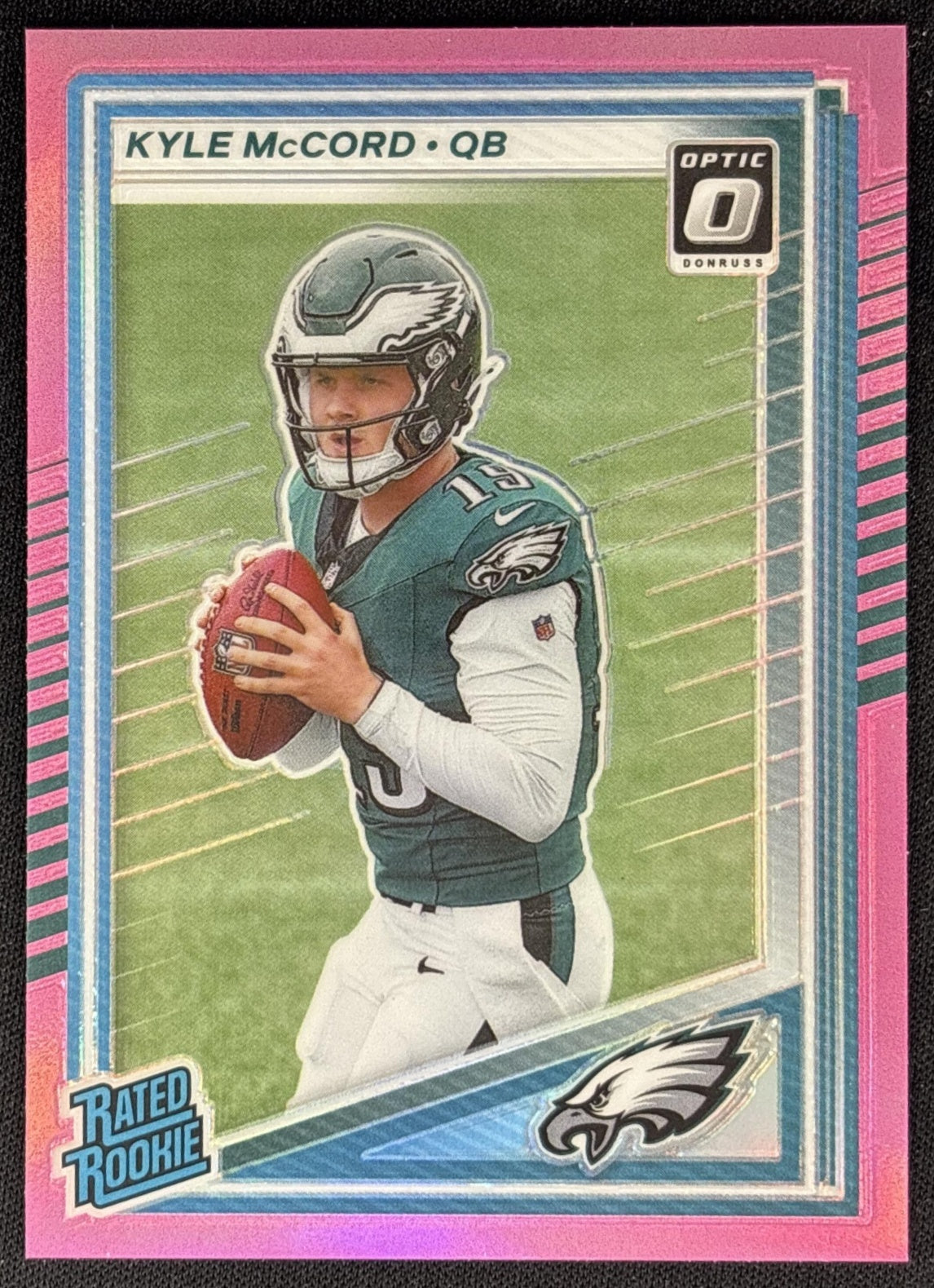 Kyle McCord 2025 Panini Donruss Optic Rated Rookie Preview Pink Eagles - Front