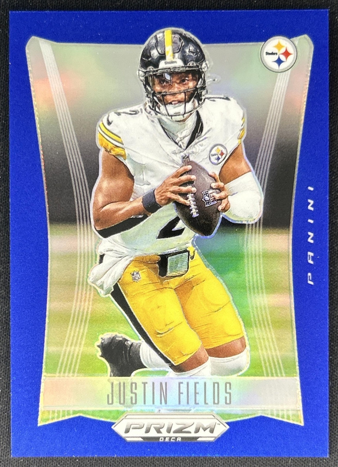 Justin Fields 2024 Panini Prizm Deca Blue /149 Steelers front