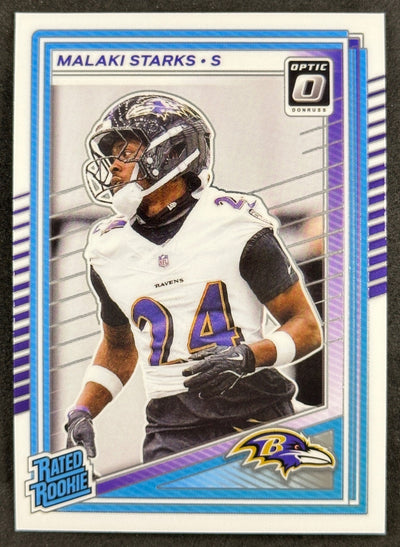 Malaki Starks 2025 Donruss Optic Rated Rookie Ravens Sports Trading Card