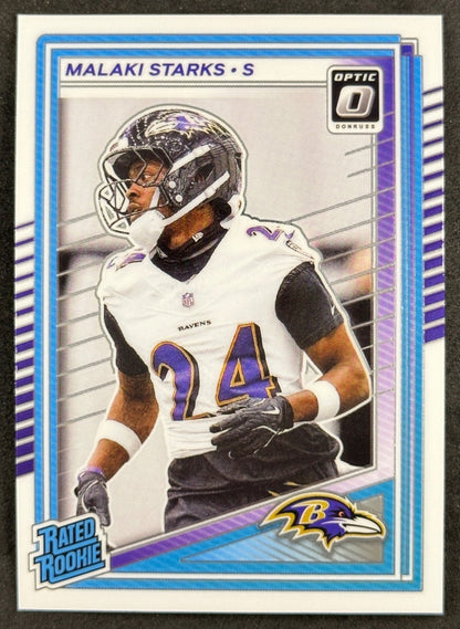 Malaki Starks 2025 Donruss Optic Rated Rookie Ravens Sports Trading Card