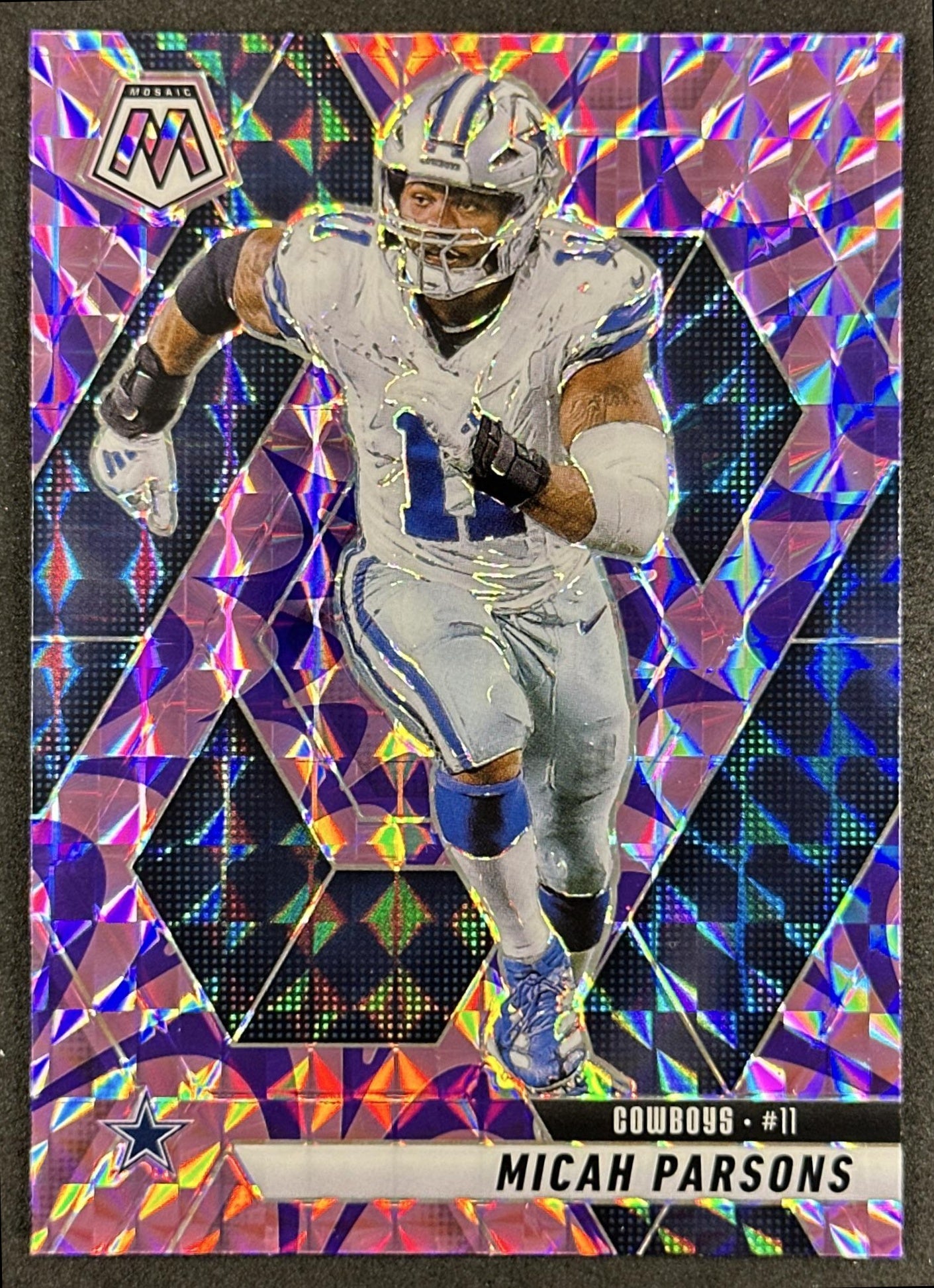Micah Parsons 2025 Panini Mosaic Reactive Purple Prizm Cowboys