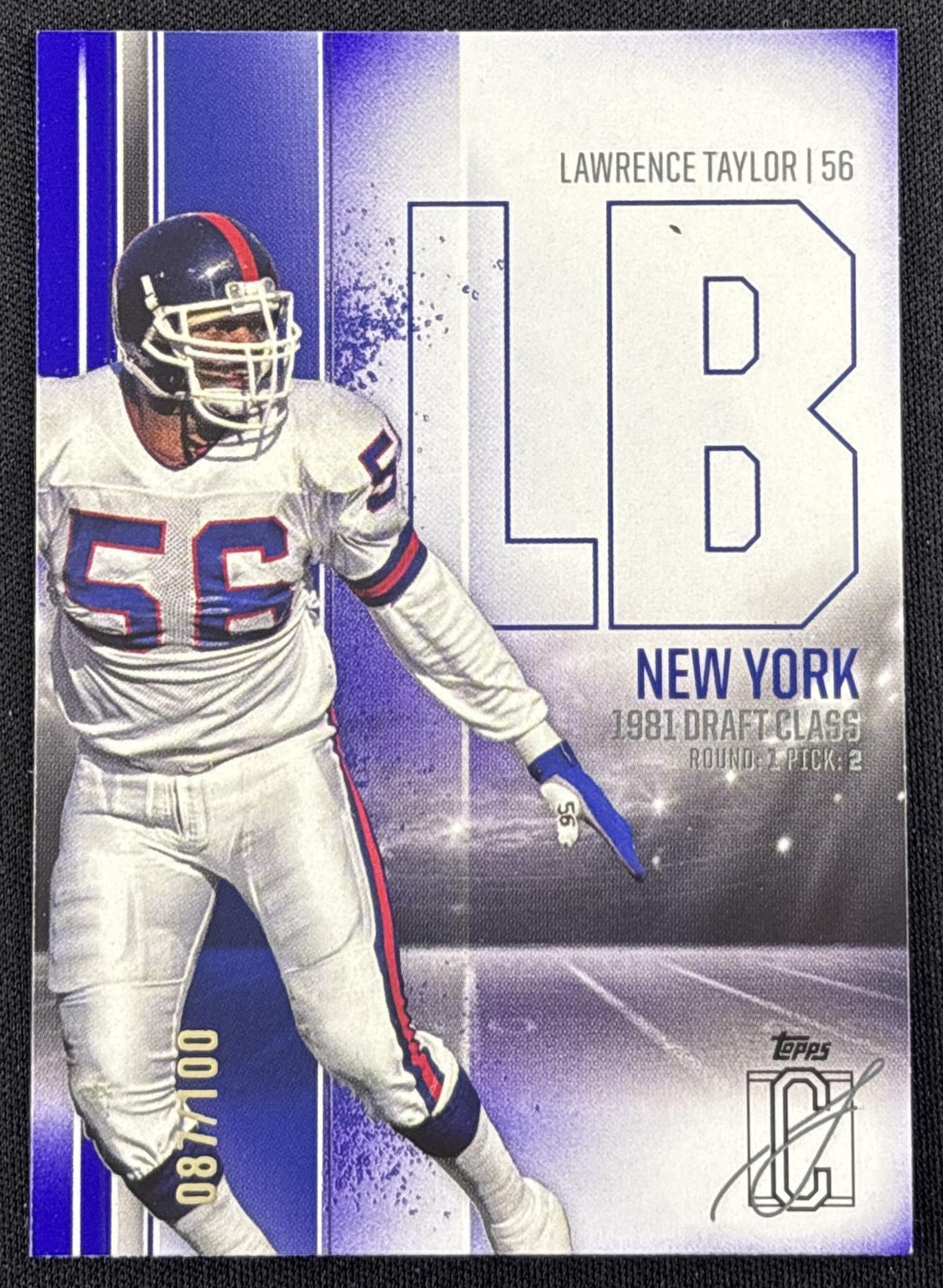 Lawrence Taylor 2024 Topps Signature Class Purple /100 Giants