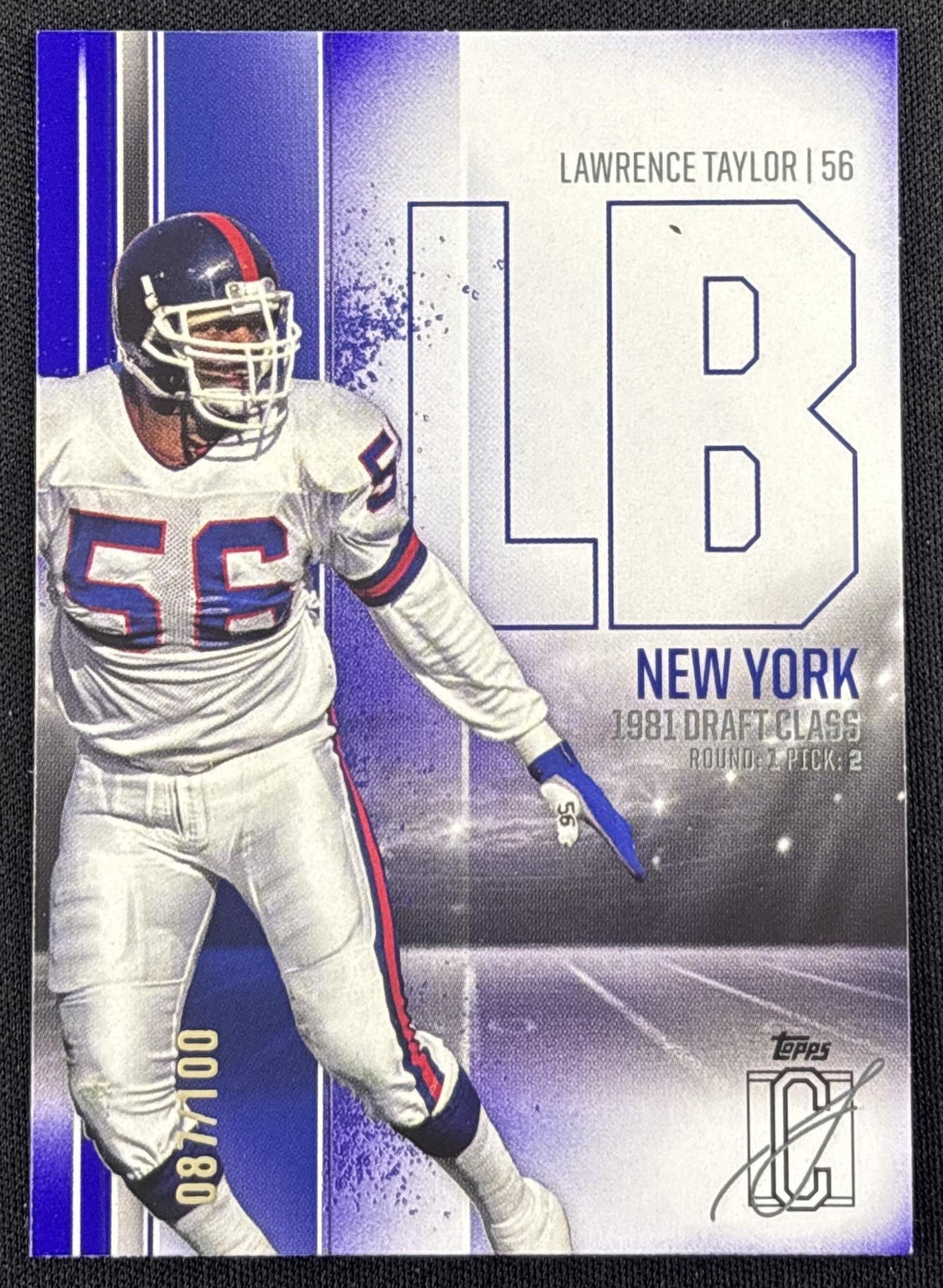 Lawrence Taylor 2024 Topps Signature Class Purple /100 Giants