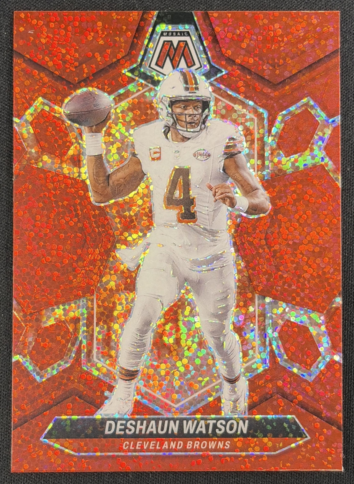 Deshaun Watson 2024 Panini Mosaic Red Sparkle Prizm Browns