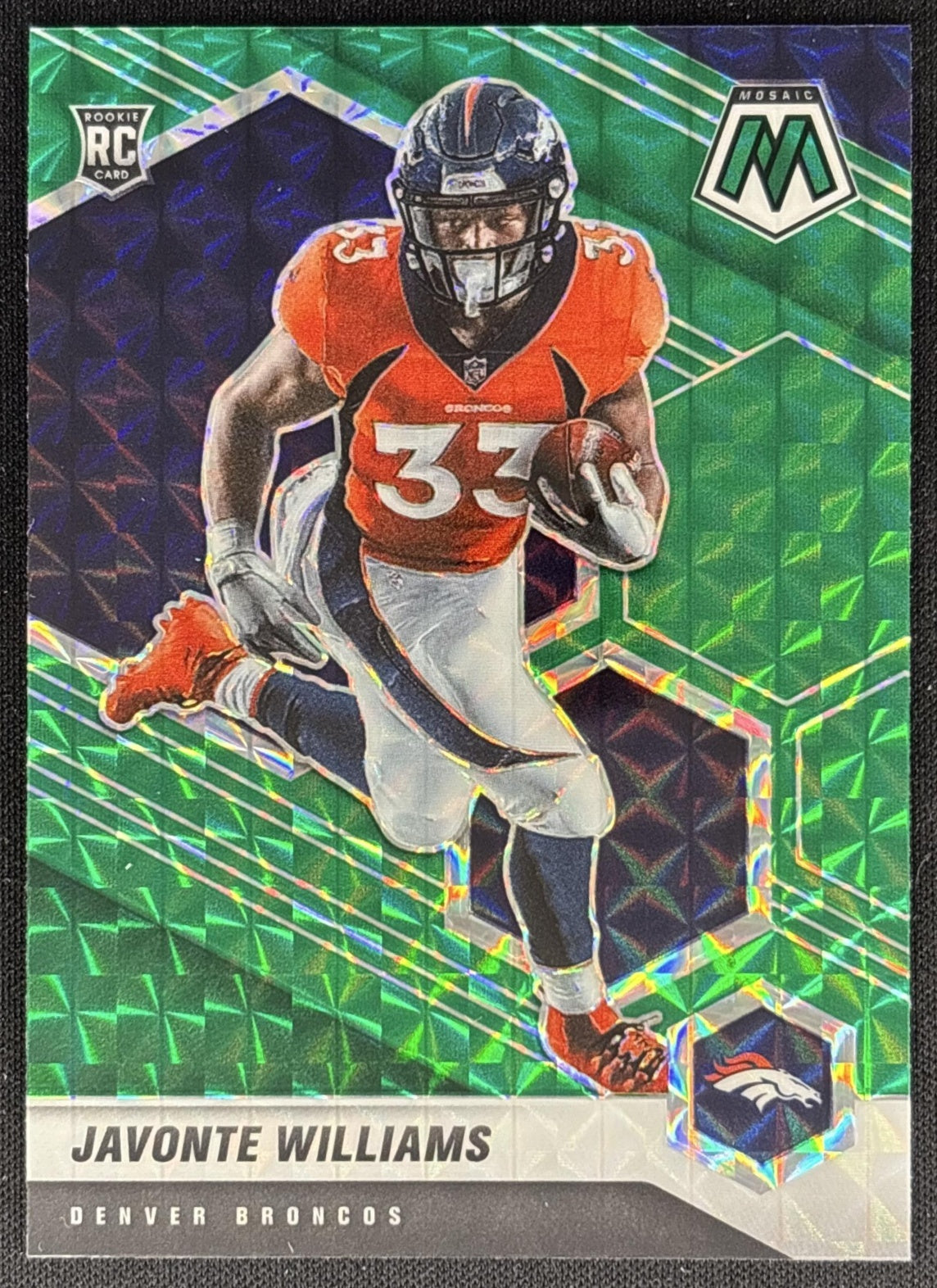 Javonte Williams 2021 Panini Mosaic Prizm Green Broncos Sports Trading Cards