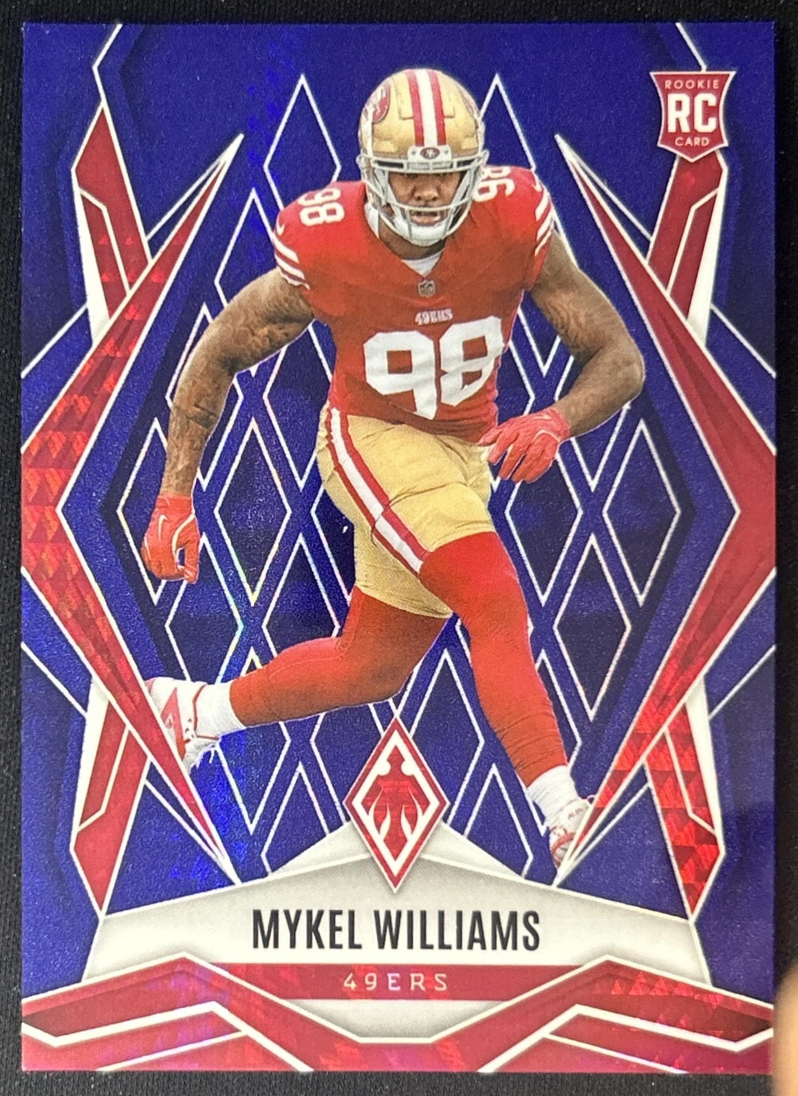 Mykel Williams 2025 Panini Phoenix Blue Hyper Prizm /199 49ers front