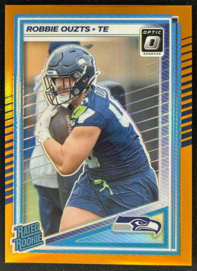 Robbie Ouzts 2025 Donruss Optic Rated Rookie Orange Prizm /299 Seahawks Sports Trading Cards