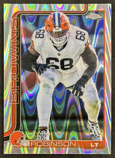 Cam Robinson 2025 Topps Chrome Refractor Raywave Browns Default Title Sports Trading Card