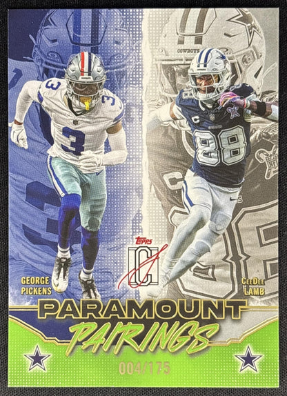 CeeDee Lamb George Pickens 2025 Signature Class Paramount Pairings Lime Green Foil /175 Cowboys Default Title Sports Trading Cards