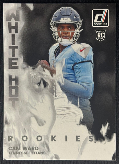 Cam Ward 2025 Donruss White Hot Rookies Titans Sports Trading Cards