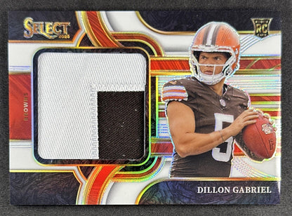 Dillon Gabriel 2025 Select Draft Selections Memorabilia White Prizm /99 Browns Sports Trading Cards