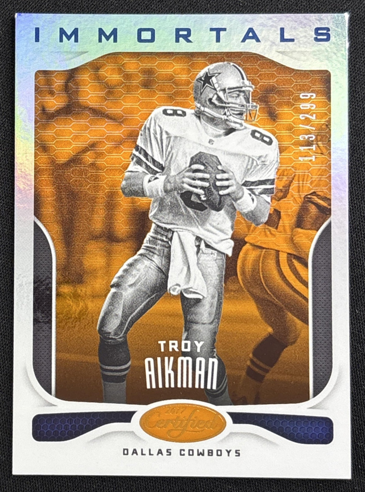 Troy Aikman 2017 Panini Certified Mirror Orange /299 Cowboys