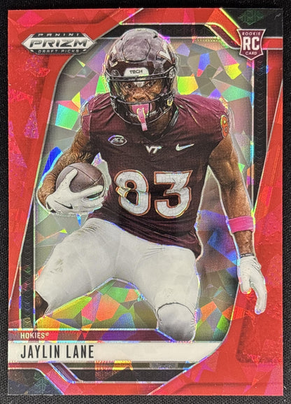 Jaylin Lane 2025 Panini Prizm Draft Picks Red Ice Hokies Commanders Sports Trading Card