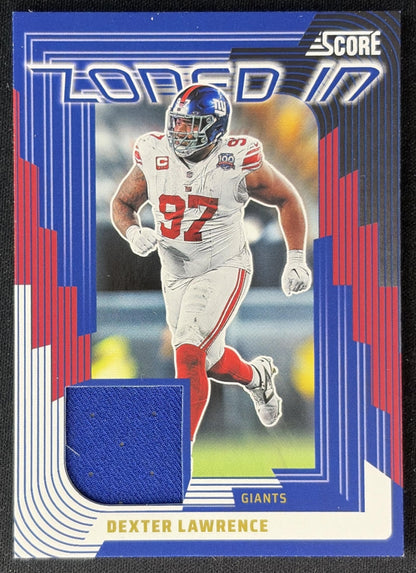 Dexter Lawrence 2025 Panini Score Zoned In Jerseys Giants front