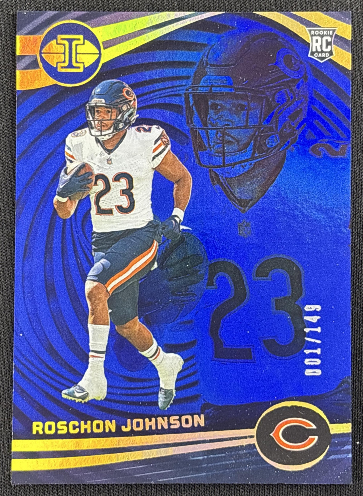 Roschon Johnson 2023 Panini Illusions Blue Trophy Collection /149 Bears