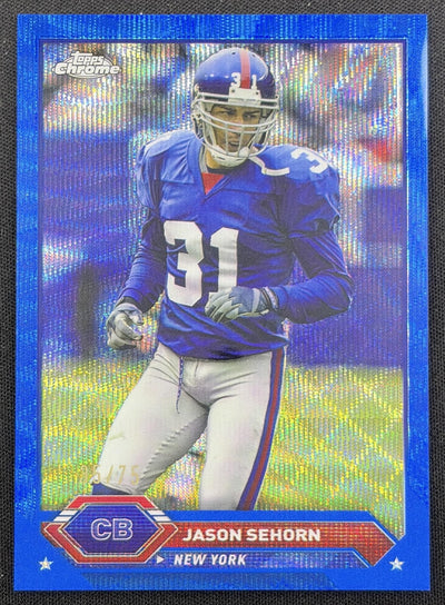 Jason Sehorn 2023 Topps Composite Chrome Blue Wave Refractor /75 Giants Sports Trading Card