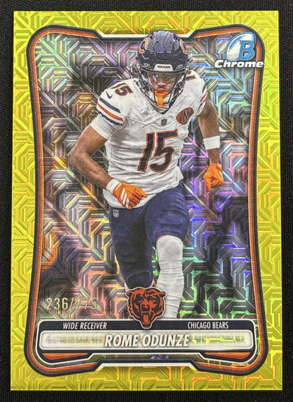 Rome Odunze 2026 Bowman Chrome NFL Yellow Mojo Refractor /275 Bears - Front