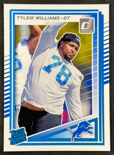 Tyleik Williams 2025 Donruss Rated Rookie Lions Sports Trading Cards