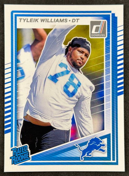 Tyleik Williams 2025 Donruss Rated Rookie Lions Sports Trading Cards