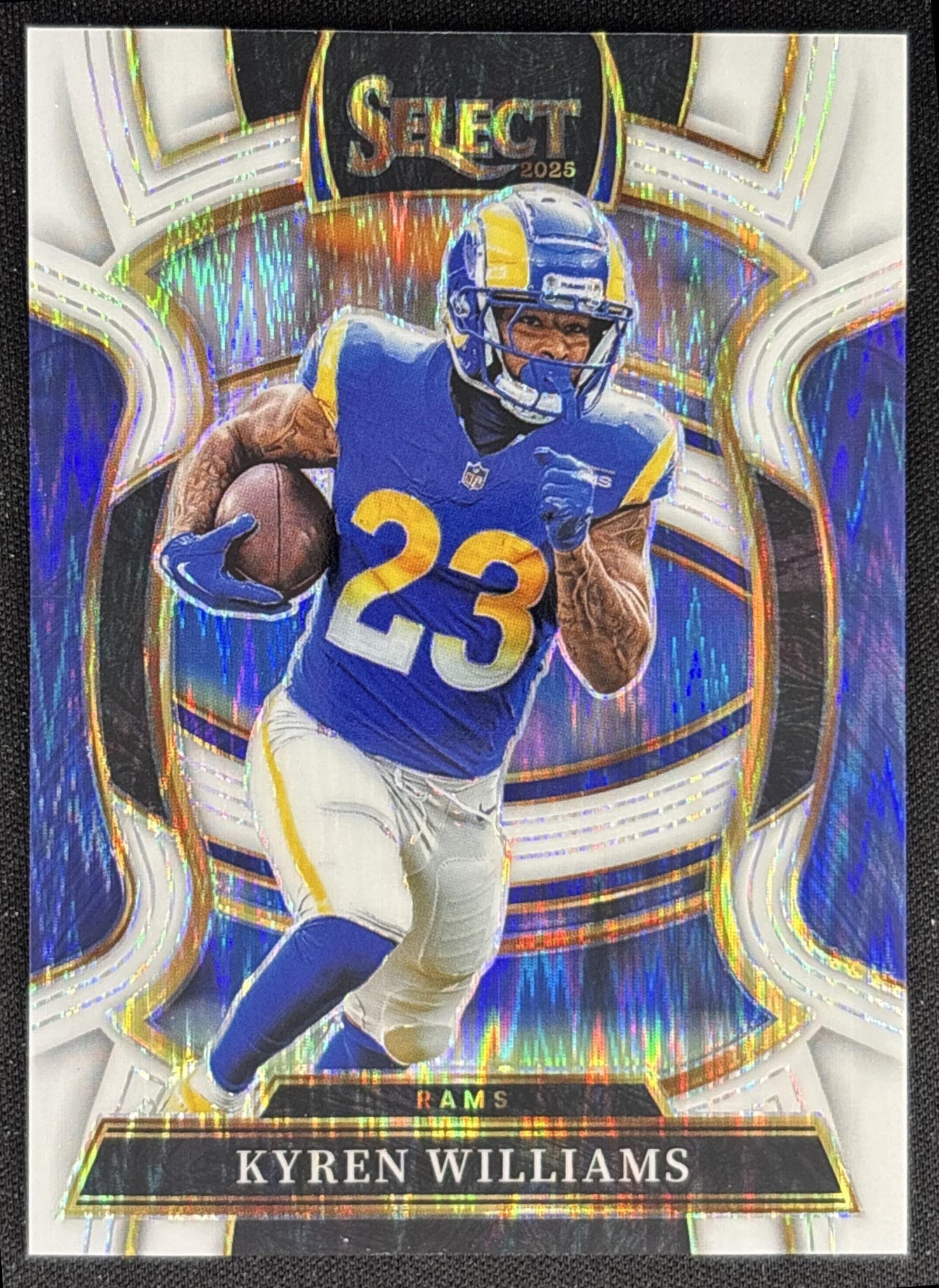 Kyren Williams 2025 Panini Select Concourse White Prizm Shock /799 Rams