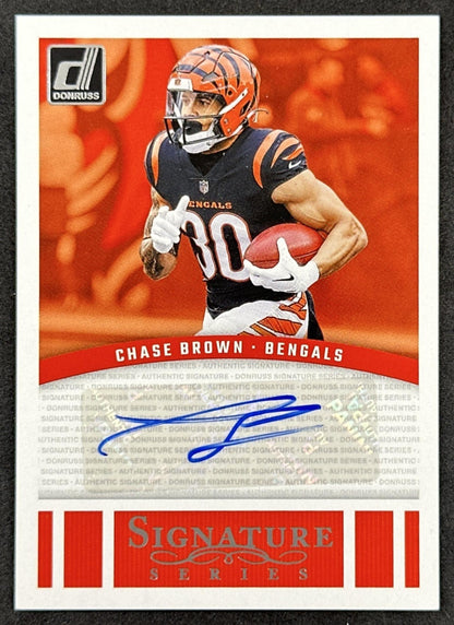 Chase Brown 2024 Panini Donruss Signature Series Auto Bengals Sports Trading Cards