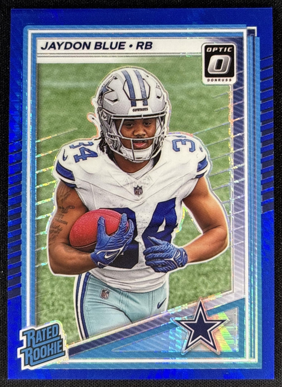 Jaydon Blue 2025 Panini Donruss Optic Rated Rookie Hyper Prizm Cowboys