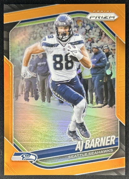 AJ Barner 2025 Panini Prizm Orange /249 Seahawks