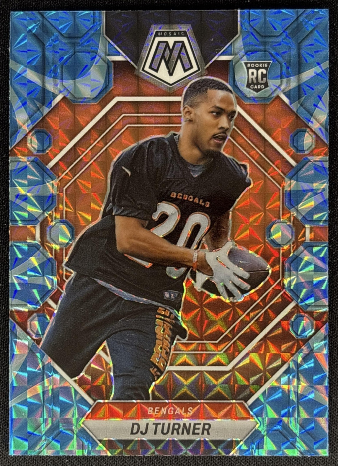 DJ Turner 2023 Panini Mosaic Reactive Blue Mosaic Bengals Sports Trading Cards