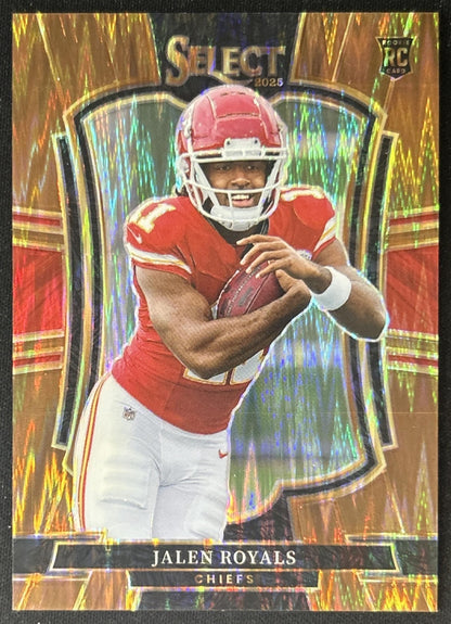 Jalen Royals 2025 Panini Select Premier Level Copper Prizm Shock /899 Chiefs front
