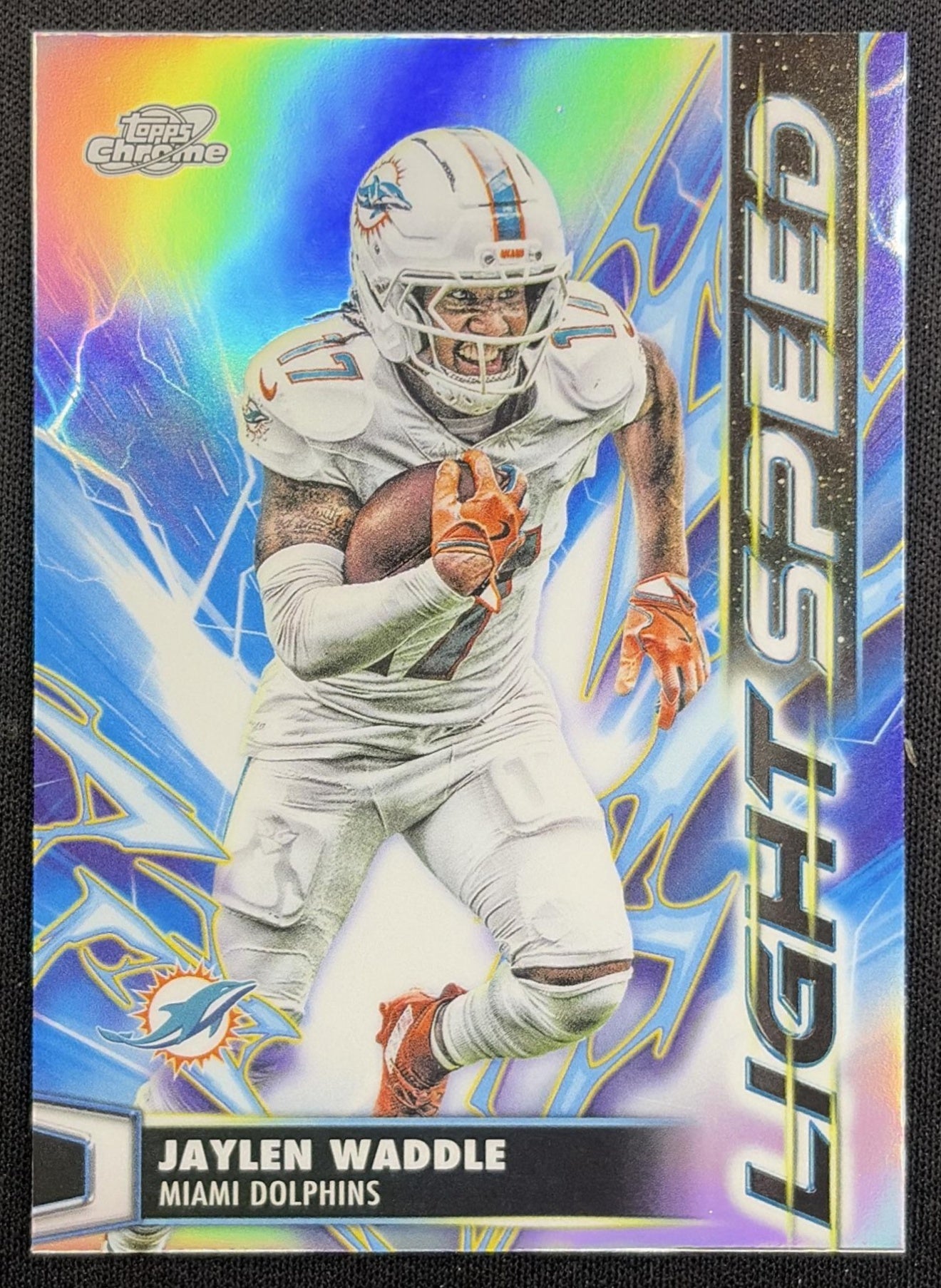 Jaylen Waddle 2025 Topps Cosmic Chrome Light Speed Dolphins Miami Dolphins