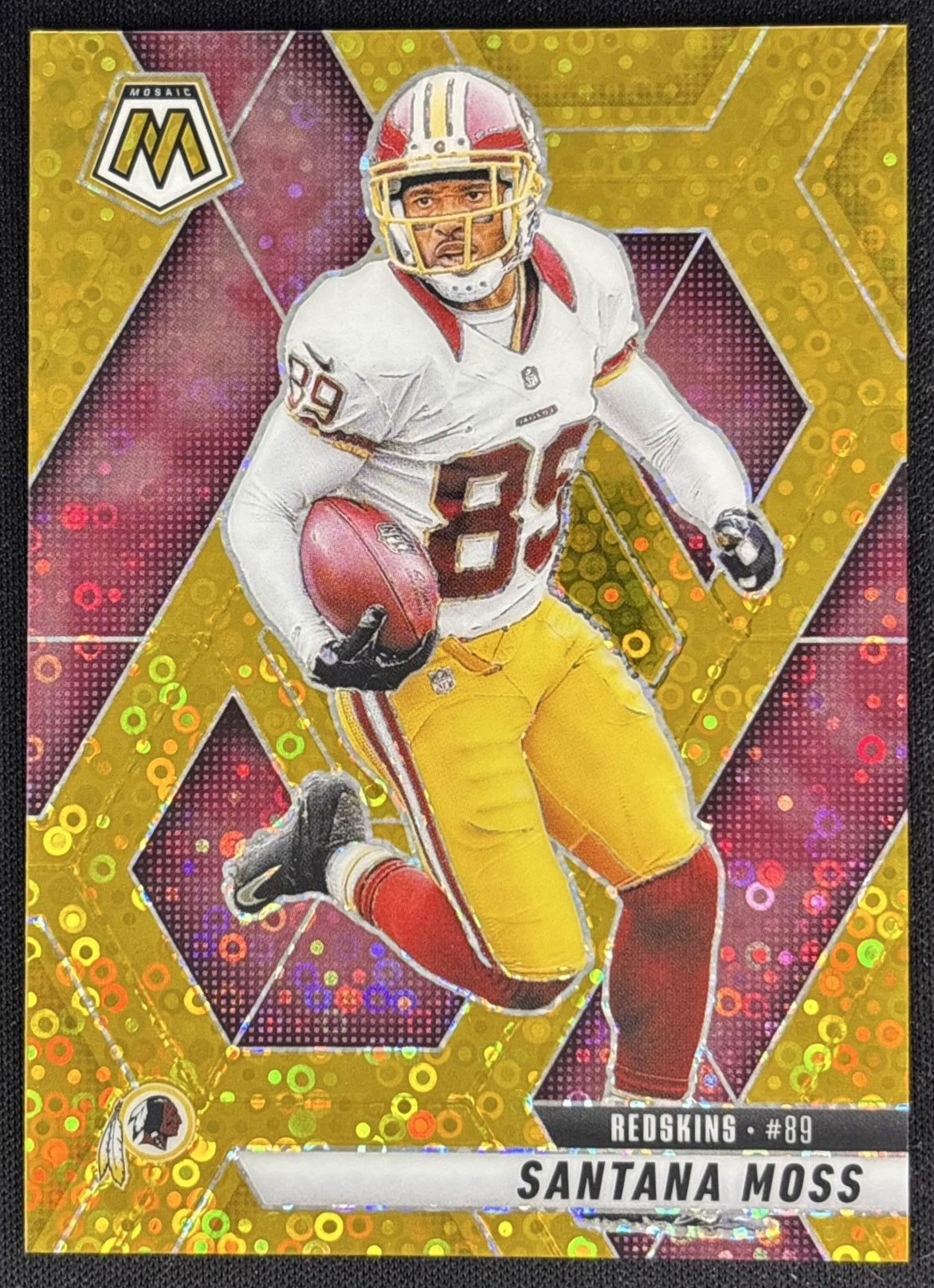 Santana Moss 2025 Panini Mosaic No Huddle Gold Prizm /10 Redskins