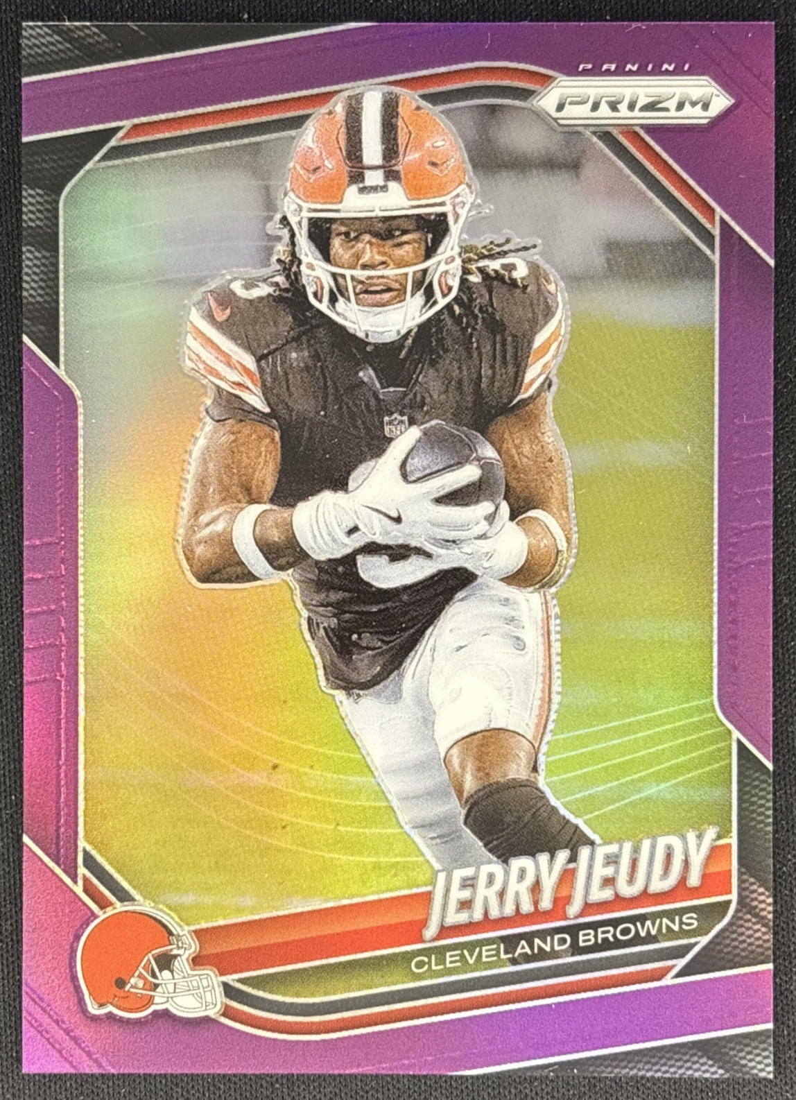 Jerry Jeudy 2025 Panini Prizm Purple /125 Browns front