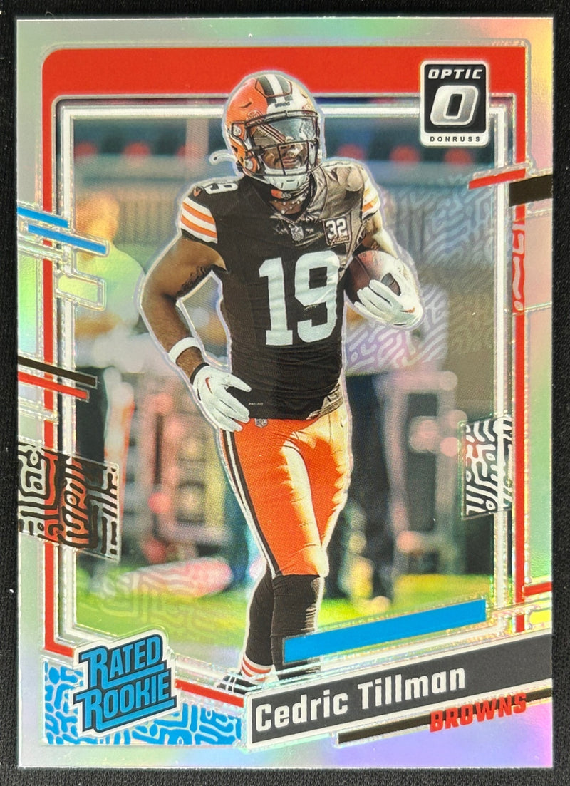 Cedric Tillman 2023 Donruss Optic Holo Rated Rookie Prizm Browns