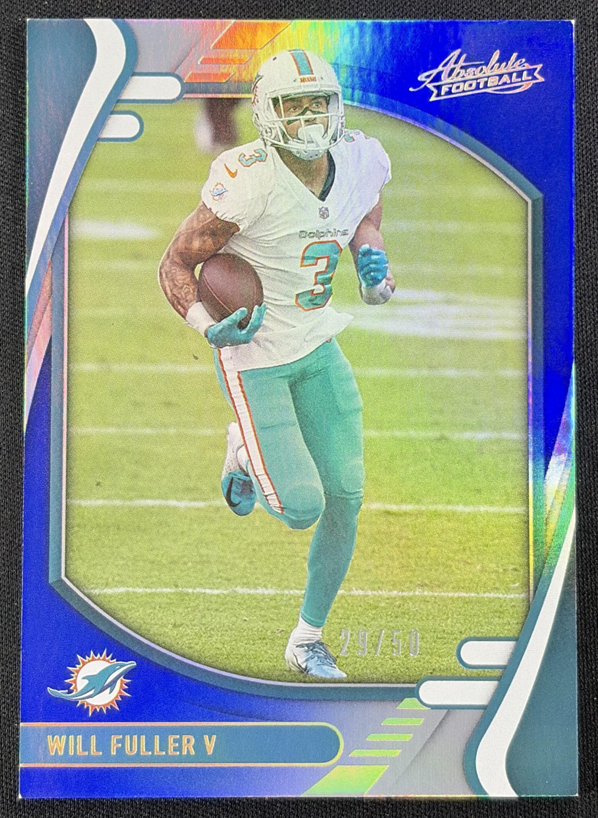 Will Fuller V 2021 Panini Absolute Spectrum Blue /50 Dolphins
