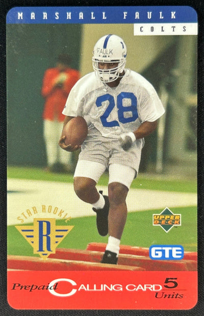 Marshall Faulk 1995 Prepaid Calling Card Star Rookie Colts