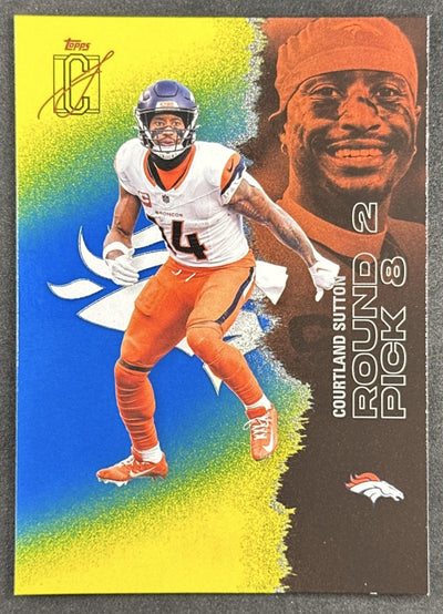 Courtland Sutton 2025 Topps Signature Class Veteran Blue & Yellow Foil Broncos Sports Trading Cards