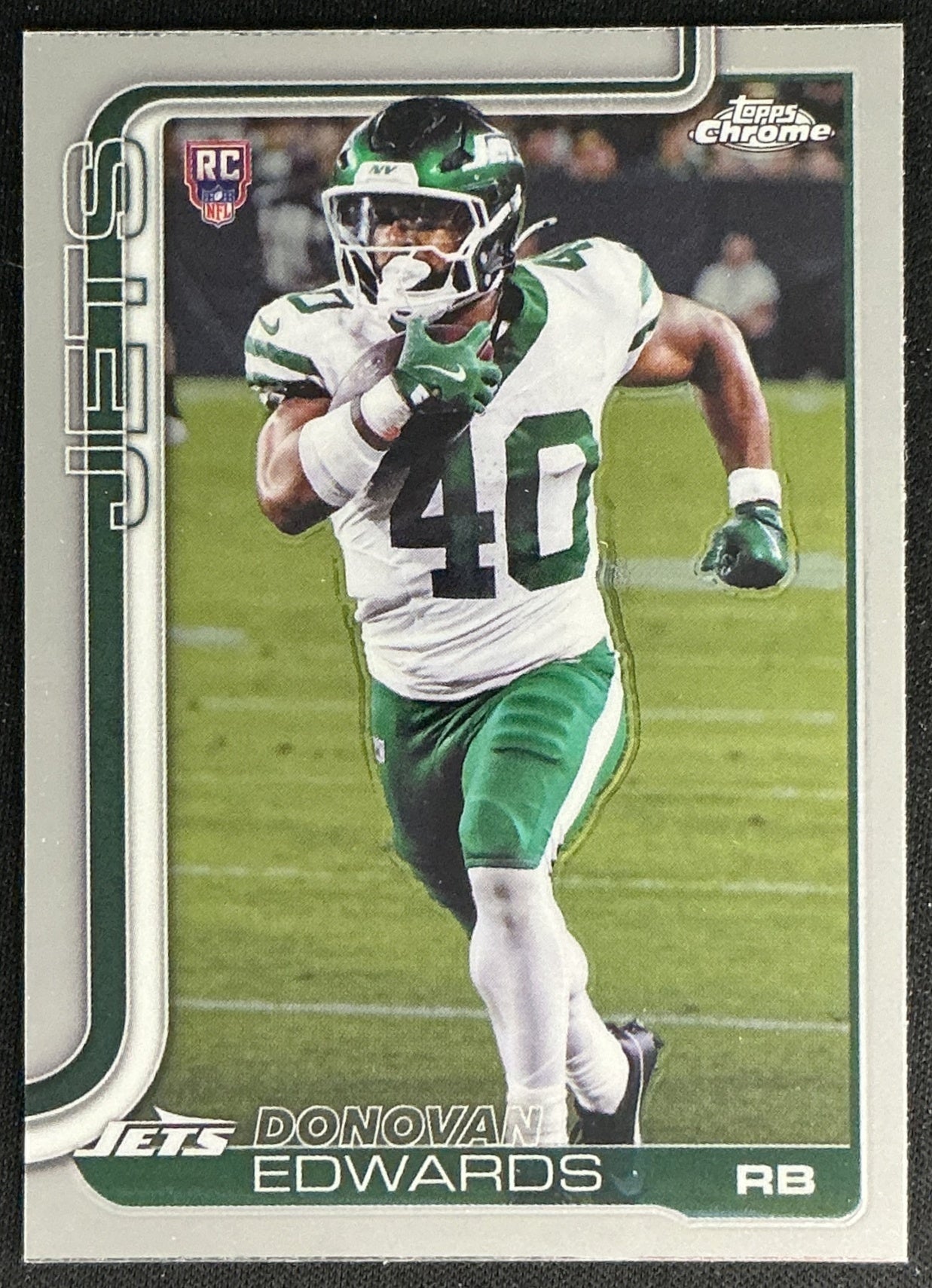 Donovan Edwards 2025 Topps Chrome Rookie Jets Sports Trading Cards