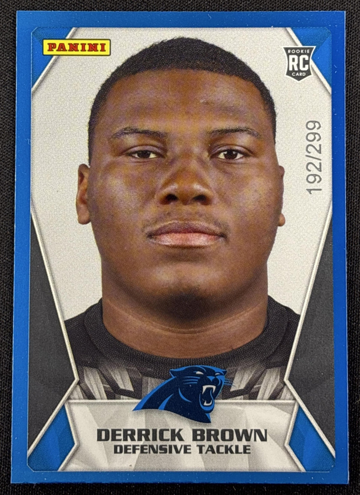 Derrick Brown 2020 Panini Sticker & Card Collection Cards Blue /299 Panthers