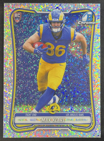 Max Klare 2026 Bowman Chrome NFL Speckle Refractor Rams Sports Trading Card