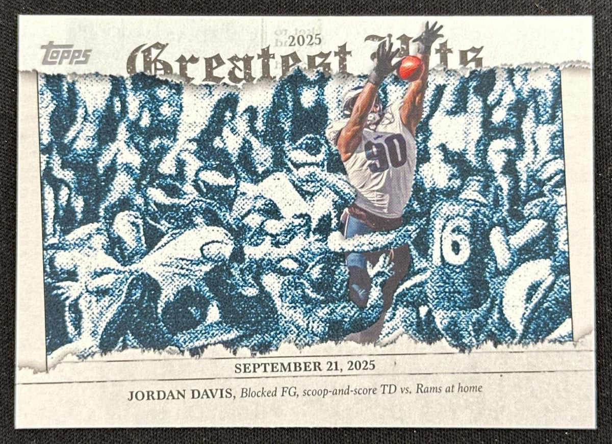 Jordan Davis 2026 Topps 2025 Flagship Greatest Hits Eagles