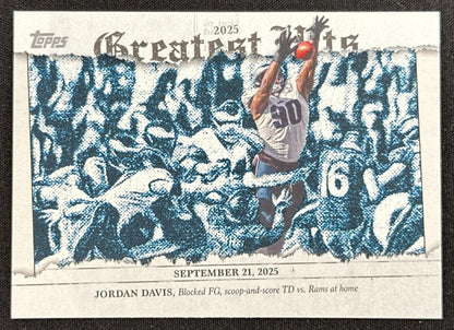 Jordan Davis 2026 Topps 2025 Flagship Greatest Hits Eagles