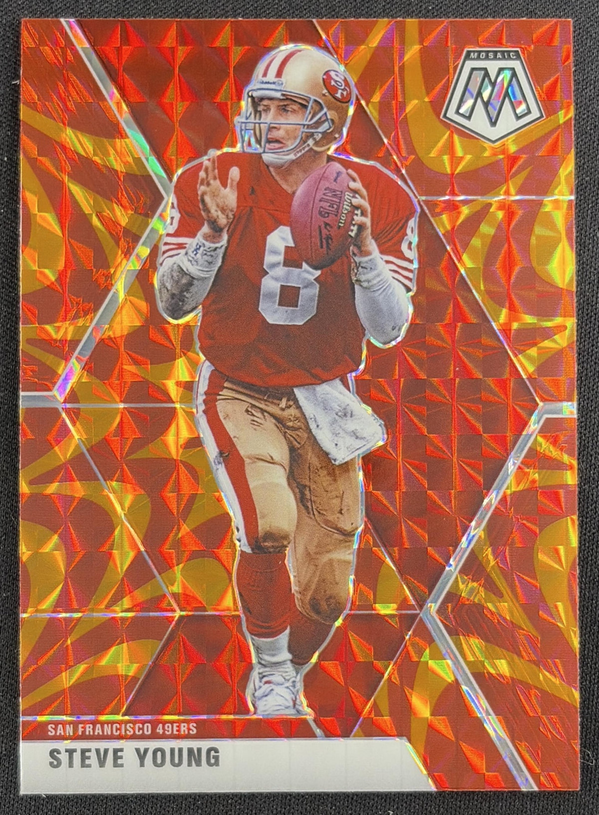 Steve Young 2020 Panini Mosaic Prizm Reactive Orange 49ers Sports Trading Card
