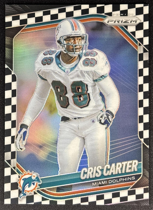 Cris Carter 2025 Panini Prizm Black & White Checker Dolphins