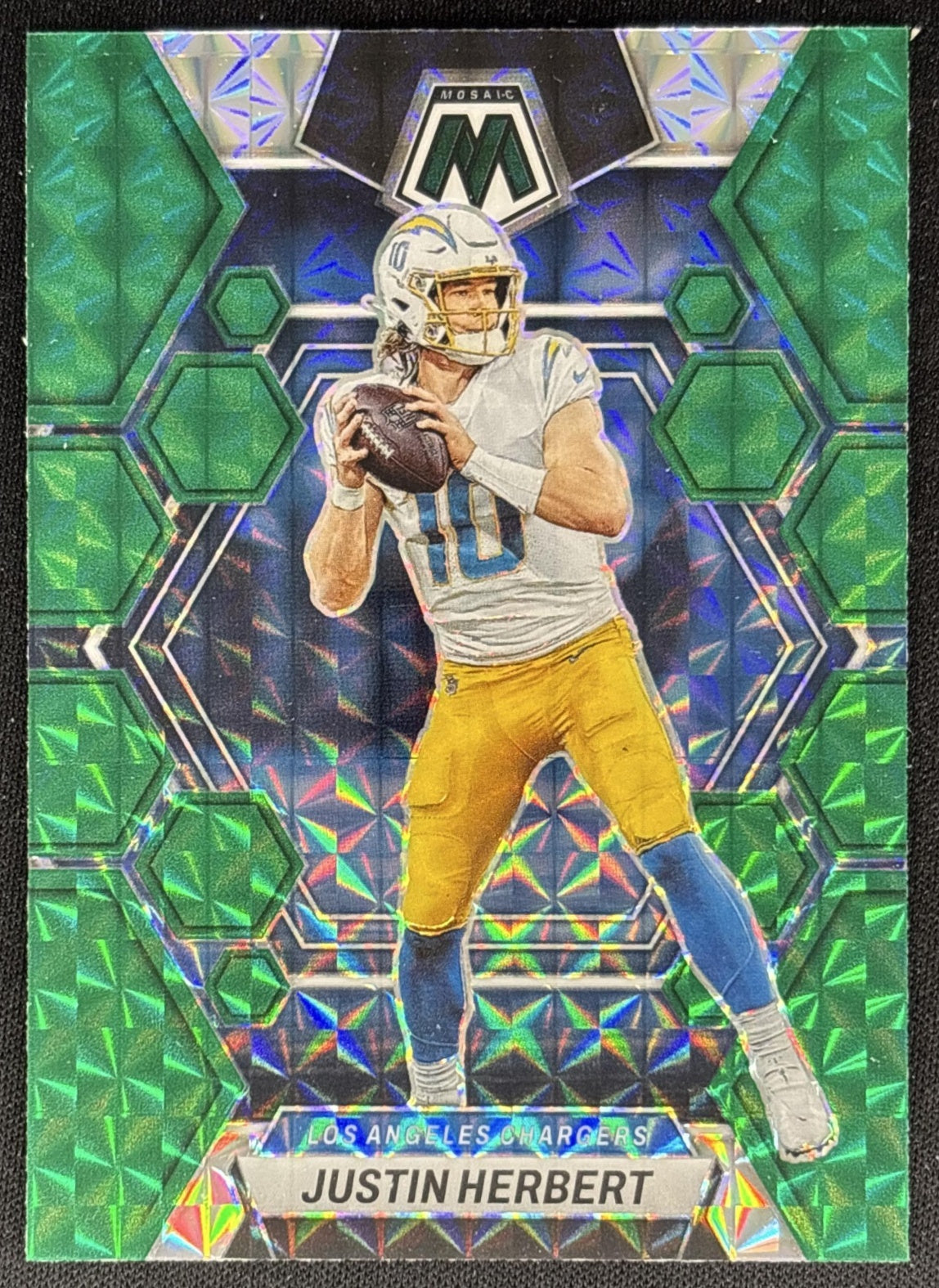 Justin Herbert 2023 Panini Mosaic Green Mosaic Chargers Sports Trading Cards