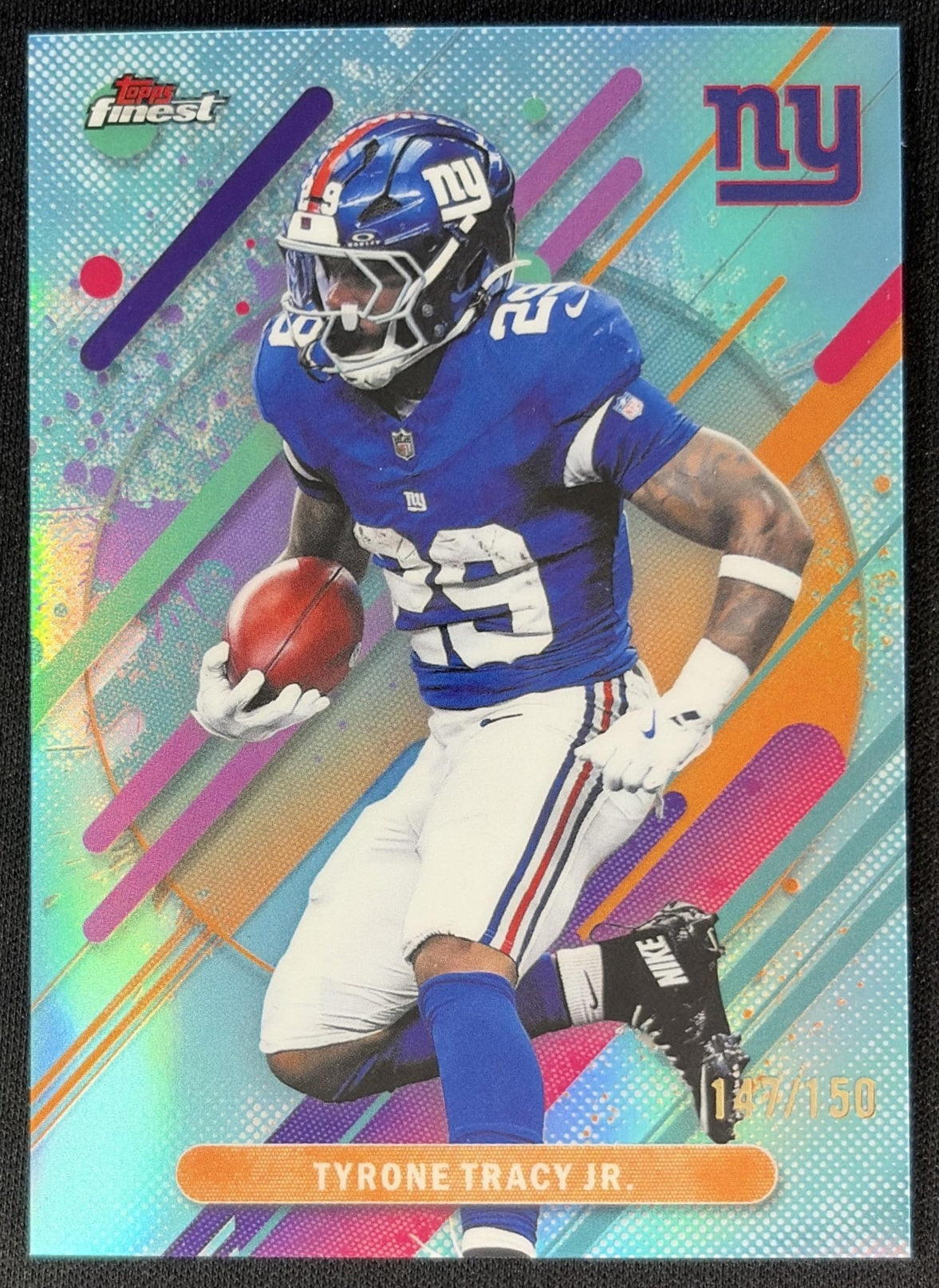 Tyrone Tracy Jr. 2025 Topps Finest Rare Sky Blue Refractor /150 Giants Default Title Sports Trading Cards