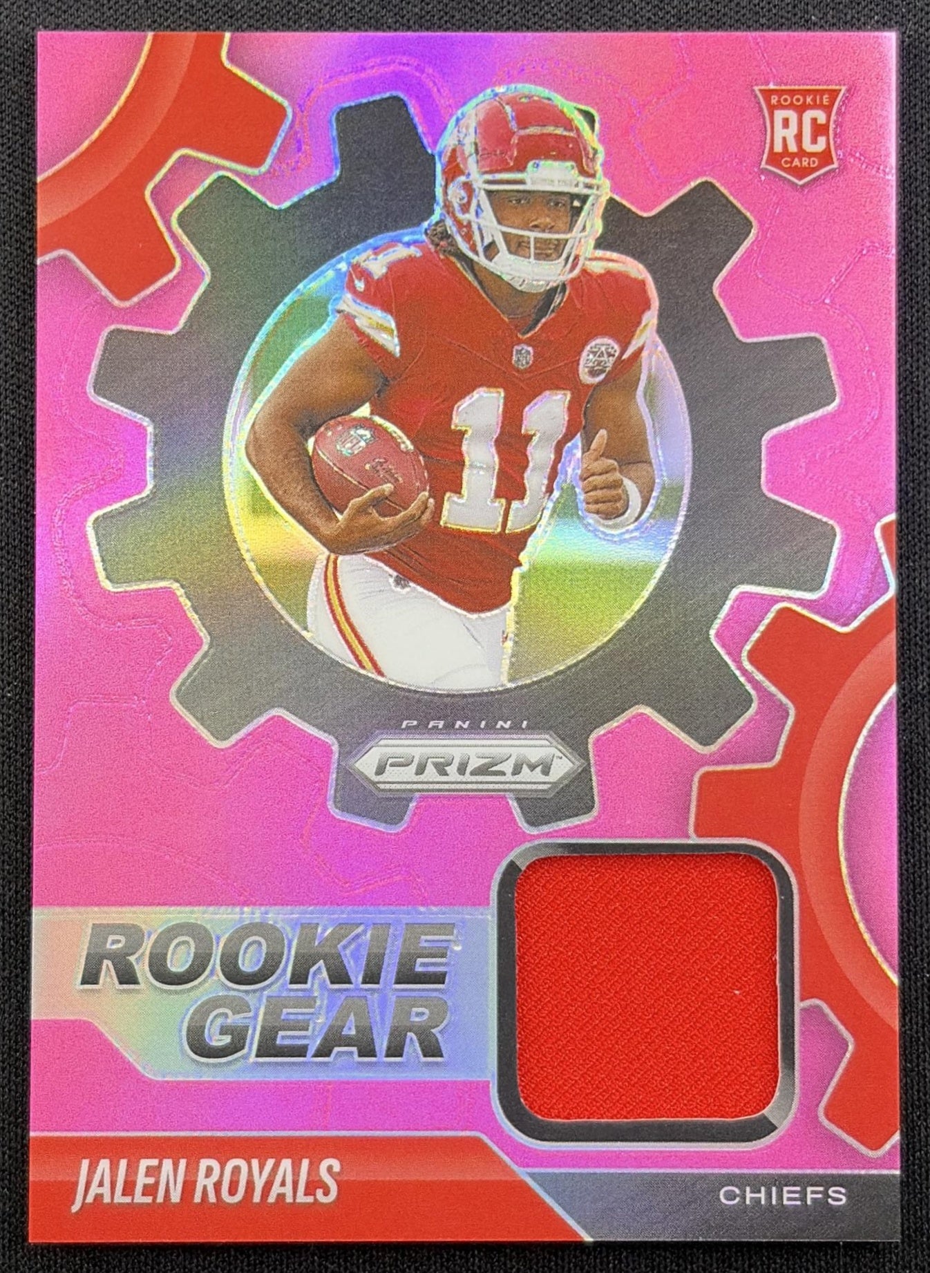 Jalen Royals 2025 Panini Prizm Rookie Gear Pink Chiefs